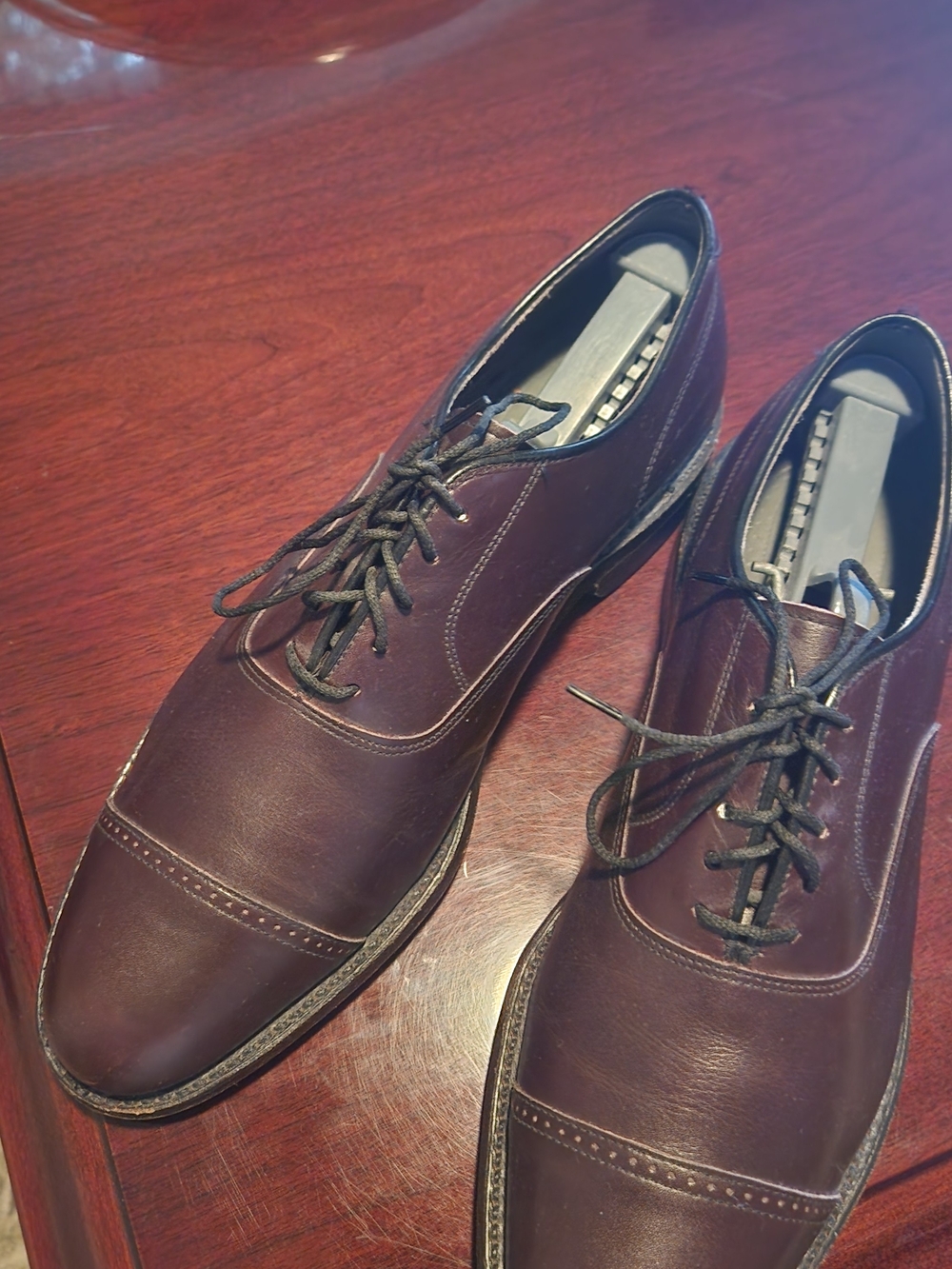 FootJoy Men's Cap-Toe Oxfords in Burgundy